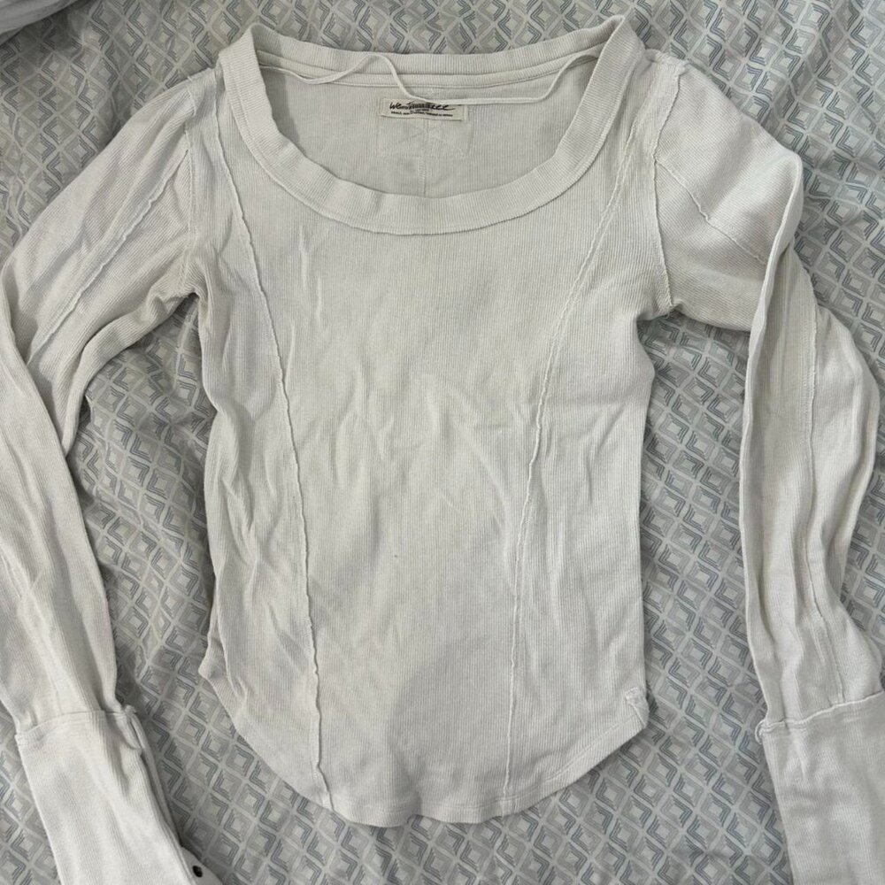 Free People White long sleeve top with cuff